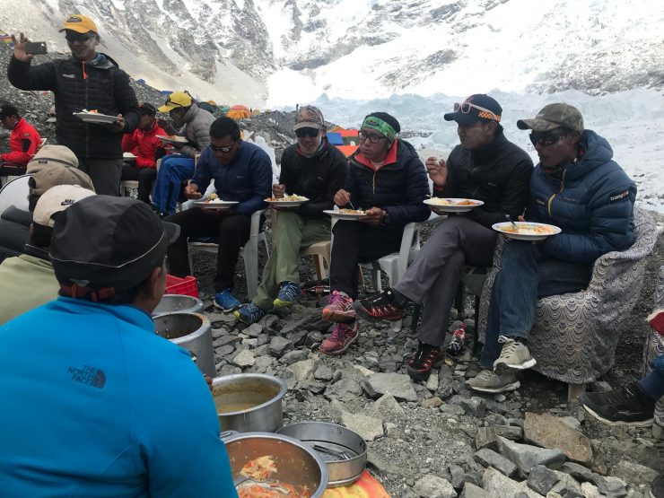 Puja ceremony & sherpa lunch - Epic Everest Expedition 2018
