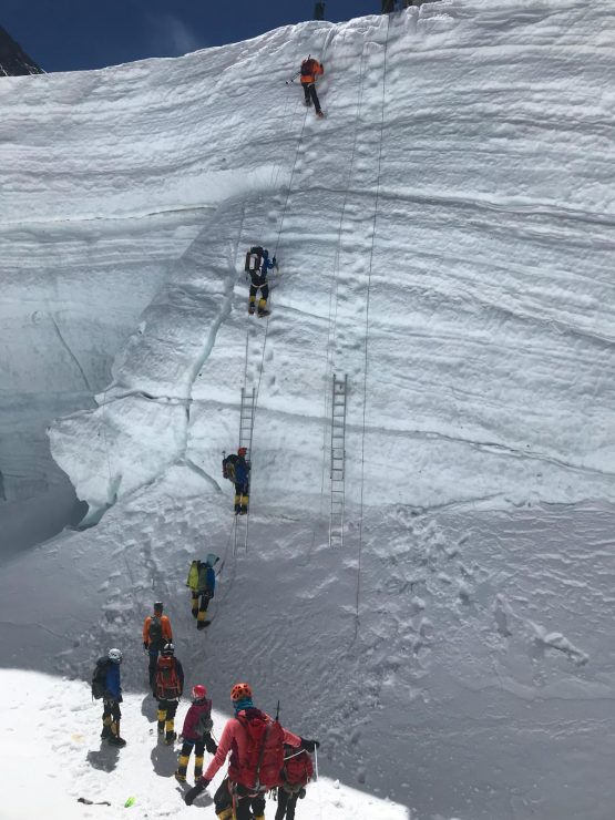 Icefall between Camps 1 & 2 - Everest acclimatisation rotation 1
